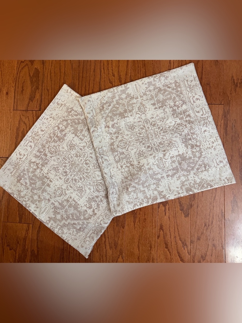 Boho Pillow Covers 19.5 x 19.5 Brown Beige Ethnic Design Decorative - 2